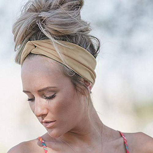 RIOSO Turban Headbands for Women Twisted Boho Headwrap Yoga Workout Sport Thick Head Bands