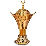 Incense Burner Frankincense Resin Incense - For Bakhoor Oud Incense Sticks Cones | Luxury Filigree Design (Gold)