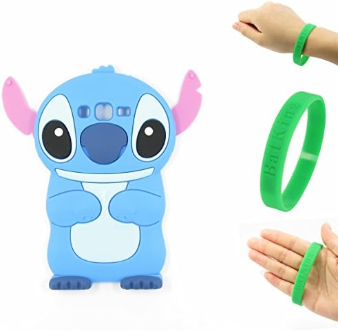 Galaxy On 5 Case,Galaxy On 5 Cartoon Silicone Case,Bat King Cartoon Alien Dog With Pink Ears Silicon Gel Rubber Case Cover Skin for Samsung Galaxy On 5 G550(2015)(Alien Dog Blue)