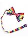 Suspender Bow Tie Set Clip On Y Shape Adjustable Braces, Pant Suspenders Shoulder Straps for Cosplay Party (Rainbow)