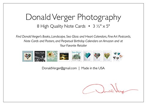 Aqua Sea Glass Heart Note Cards. Love. 3.5x5. Set of 8 Best Quality, Blank Folded Cards with Matching Envelopes. Unique As Thank You Notes, Invitations & Gifts. - Thumbnail 2