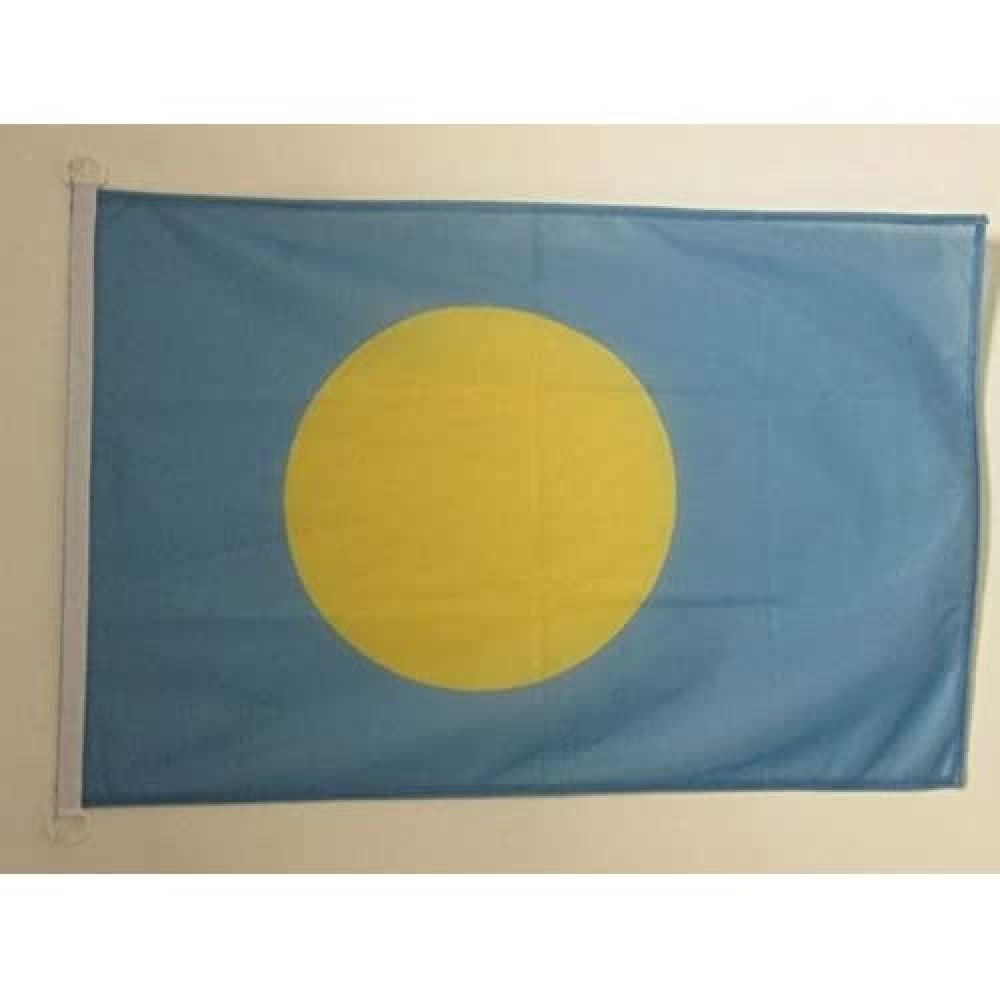 AZ FLAG - Palau Flag - 2x3 Ft - For Outdoor - Palauan Banner Knitted Polyester with Two Plastic Rings - Fade Resistant - Vivid Colors - 2' x 3' Feet - 90x60 Cm