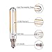 Sphoon T6 LED Candelabra Light Bulb T20 E12 Base Long Filament Tubular Tube LED Bulbs 2W = 25w Incandescent Vintage Warm White 2700K,Non-Dimmable for Chandelier, 220 Lumens, Pack of 5