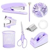 Purple Desk Accessories, Pink Office Supplies Set