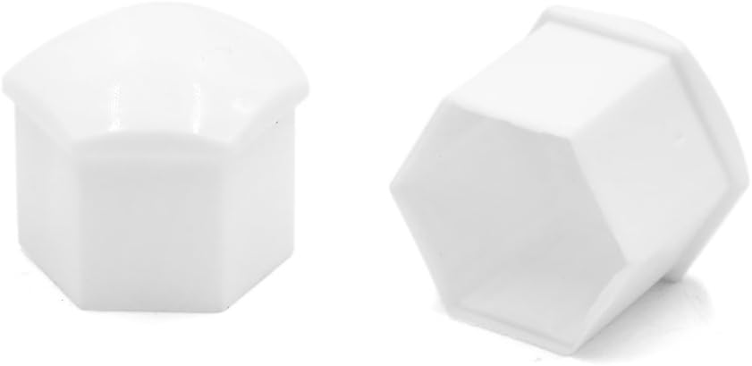 sourcing map 20pcs 17mm Car White Plastic Wheel Lug Nut Bolt Cover Caps with Tool, 19 x 14 x 2.5 cm - Image 3