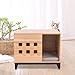 BBvilla Rectangle Wooden Pet House Ins Style Log Cabin with Entrance and Vents, Indoor Kennel for Small Dogs/Pets/Cats with Bed Mat
