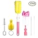 Foonii 6 in 1 Bottle Brush Cleaner Kit, Cleaning Brush Set for Cups Sports Bottle Baby Bottle Nipple Straws and more ( Pink )