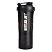 BOTTLED JOY Protein Shaker Bottle with 3-Layer Twist and Lock Storage, 100% BPA-Free Leak Proof SportMixer Fitness Sports Nutrition Supplements Non-slip Mix Shake Bottle 20oz 600ml (Black)