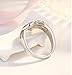Cafurty Women's Silver Love Heart Alloy Wedding Ring