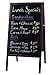 Large A-Frame Liquid or Dry-Erase Chalkboard Sidewalk Advertising Sign with Double-Sided Easy Erase Writing Surface | Outdoor Sandwich Menu Board with Classic Mahogany Finish. Includes Eraser