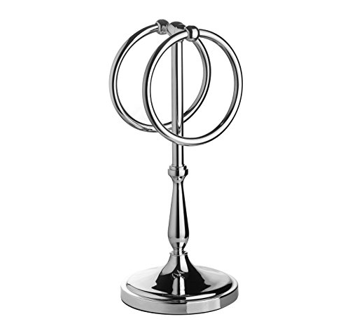 AMG and Enchante Accessories, Free Standing Modern Fingertip Hand Towel Ring Holder Tree Rack, TT100004 CHR, Chrome