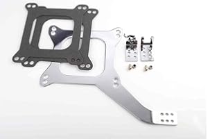 JEGS Throttle Linkage Plate | Includes Gaskets, Plate, & Brackets For GM And Morse Type Throttle Cables | Chrome Plated | For Square Flange Holley, Edelbrock, & Carter Carburetors