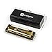 Vangoa Harmonica, 10 Hole 20 Tone Key of C Diatonic Harmonicas Mouth Organ with Case, User Manual and Cleaning Cloth for Professional Players Kids Beginners Adults, Gold
