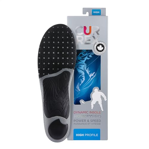 CURREX HockeyPro Insoles for Hockey Skates & Ice Skating – 3D Dynamic Arch Support to Improve Stability – Rivet Stop Construction and Anti-Slip Heel for Optimized Movement – for Men & Women