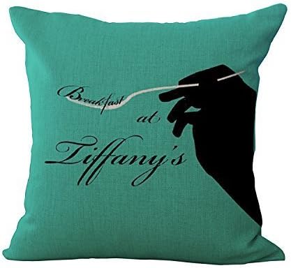 KarilShop Breakfast at Tiffany's Audrey Hepburn 05 Linen Throw Pillow Case Cushion Cover Home Sofa Decorative 18 X 18 Inch.
