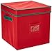 Christmas Decor Storage Box - Red Oxford Canvas Ornament Cube Chest With 64 Compartment Dividers, Riveted Handles, and Lid by Elf Stor