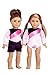 Little Gymnast - 2 Piece Outfit - Pink and Purple Gymnastic Leotard with Shorts - 18 inch Doll Clothes (Dolls not Included)