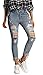 Women's Casual Ripped Holes Skinny Jeans Jeggings Straight Fit Denim Pants