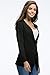 My Wonderful World Women's OL Open Front O-Neck One Button Boyfriend Long Blazer