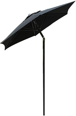 Jffffwi Parasol 1 6m 5ft Small Mini Outdoor Patio Umbrella Table Umbrella With Crank Tilt Adjustment Function Black For Garden Backyard Swimming Pool Amazon Co Uk Kitchen Home