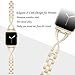 Aokon Bling Bands for Women Apple Watch Band 38mm Stainless Steel Metal Replacement Wristband Fashion Strap for Apple Watch Nike+, Series 3, Series 2, Series 1, Sport, Edition, Champagne Gold
