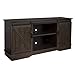 BELLEZE Modern Farmhouse Style 58 Inch TV Stand with Sliding Barn Door Console Table Storage, Espresso
