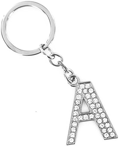 Novelty Key Ring Trinket, Palarn Keyring A-Z Initials Letter Shiny Silver Key Chain