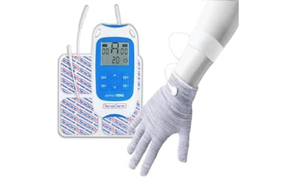 TensCare Perfect TENS - Clinically Proven TENS Device for Pain Relief of The Back, Hip, Leg, Arm Aswell as Arthritis and Sciatica | Includes Glove for Arthritis in The Hand and Reduce Swelling