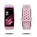 VIGOSS Compatible Gear Fit2 Band/Fit 2 Pro Band, Soft Silicone Watch Band Fitness Wristband Sport Replacement Strap for Samsung Gear Fit 2 Pro SM-R365 & Fit 2 SM-R360 Smartwatch(Pink/White)