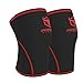 Knee Sleeves 7mm (1 Pair) - High Performance Knee Sleeve Support For Weight Lifting, Cross Training & Powerlifting - Best Knee Wraps & Straps Compression - For Men and Women (Black/Red, X-Large)