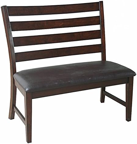 Imagio Home KA-CH-669LB-RAI-RTA Kona Ladder Back Dining Bench with PU Seat