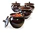 Bake & Serve 15 oz Ceramic Ramekin Bowl with Lid - set оf 4 - Country Kitchen Style Soup Stew Glazed Clay Pot Crocks - Oven-, Microwave- and Dishwasher- safe
