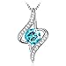 J.Rosée Necklace, Women's Blue Cubic Zirconia Twist Pendant Necklaces with 925 Sterling Silver Chain Jewelry Gifts with Packing