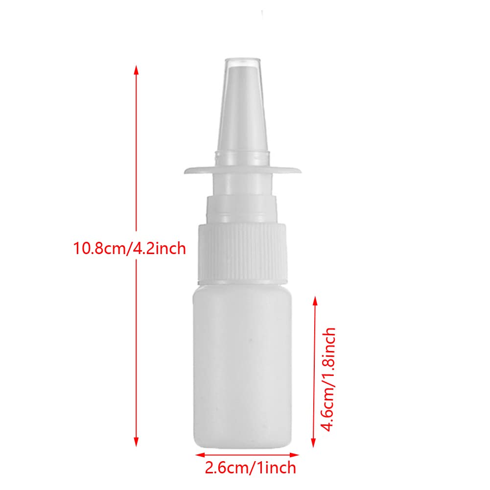20ML White Empty Plastic Nasal Spray Bottles Pump Sprayer Mist Nose Spray Refillable Bottle For Saline Water Wash Applications Pack of 5