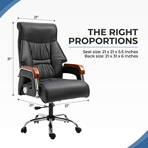 Halter Executive Office Chair High Back Reclining Executive Desk Chair, Bonded Leather
