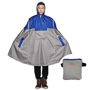 SudaTek NEW Lightweight Cycling Rain Poncho Bike Hooded Raincoat Rain Cape Duarable Breathable and Waterproof with…