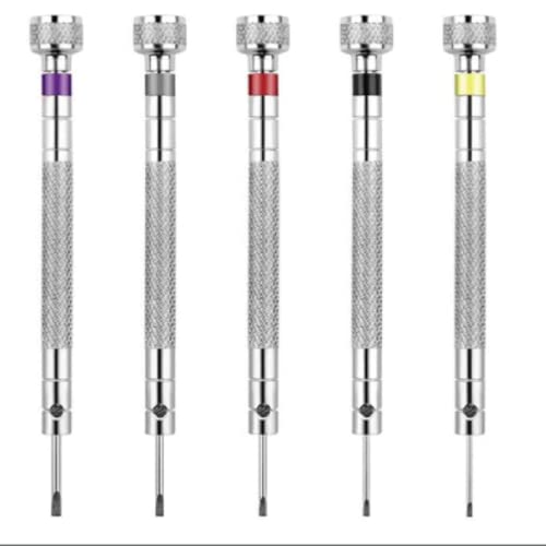 Micro Precision Watch Screwdriver Set, 5 Pcs Screwdrivers with 5 Extra Replace Blades Perfect for Jewelry, Watchmaker, Eyeglasses, Electronics Repair