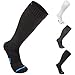 Wanderlust Everyday Use Graduated Compression Socks - Support Stockings for Men & Women - Black/Blue Medium