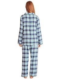 EVERDREAM - Pajamas de franela para mujer, largas, 100% algodón