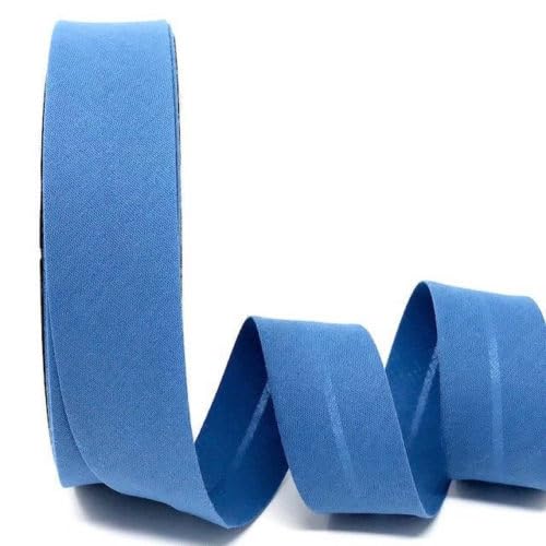 5m of Professional Quality 30mm Bias Binding, Machine Washable, 30+ Colours. UK Specialist Seller Edging for Quilting, Sewing, Bunting, Upholstery, Furniture Piping & Garments (Antique Blue)