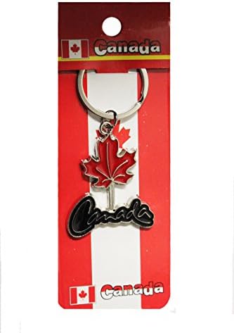 Red MAPLE LEAF - CANADA Charming Metal Keychain Size : 1.5" x 2" Inch .Great Quality New