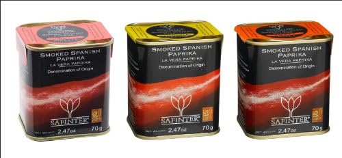 Safinter Smoked Spanish Paprika Set of Sweet, Hot and Bittersweet - 100% All Natural