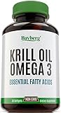 HIGHEST QUALITY OMEGA 3 KRILL OIL. Natural Fatty Acids Supplement with EPA, DHA, Astaxanthin and Phospholipids. Antioxidant, Anti Age, Brain & Heart Health. Healthy Cholesterol & Blood Sugar levels