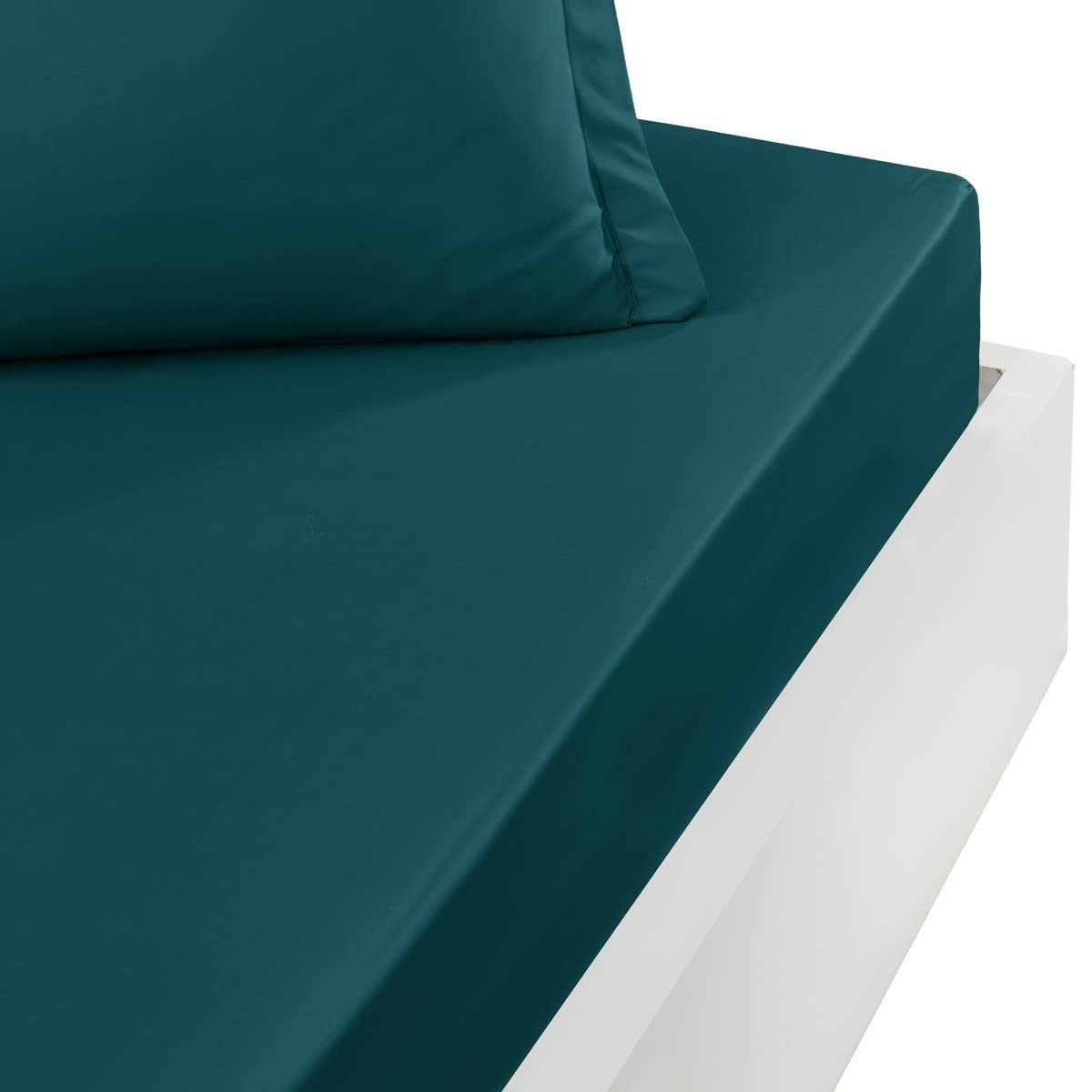 Sensei Maison Soft Percale Plus Percale Fitted Sheet 40 cm 160 x 200 cm Petrol — image 1
