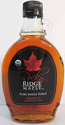 Rocky Ridge: Organic Grade A Amber Rich Maple Syrup 12 Oz (12 Pack)