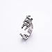 Zealmer Antique Silver Wrap Ring Vintage Handmade Dog Animal Rings For Women