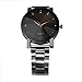 Start Unisex Man's Women's Crystal Stainless Steel Wrist Watch Bracelet (Black)
