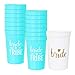 LADY&HOME Bride & Bride Team Bachelorette Party Cups - 13 Pack, 16 Oz.| Perfect for Bachelorette Party Decorations Bridal Shower Favors (Blue Team)