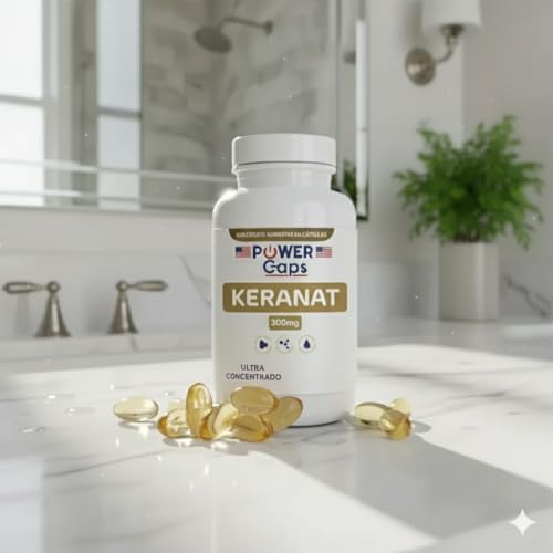 Keranat 300mg Suporte Nutricional para Cabelos, Crescimento Capilar, Combate Queda de Cabelo, Mais volume, Brilho e Força, Suplemento Alimentar em Cápsulas Softgel (90 Cápsulas)
