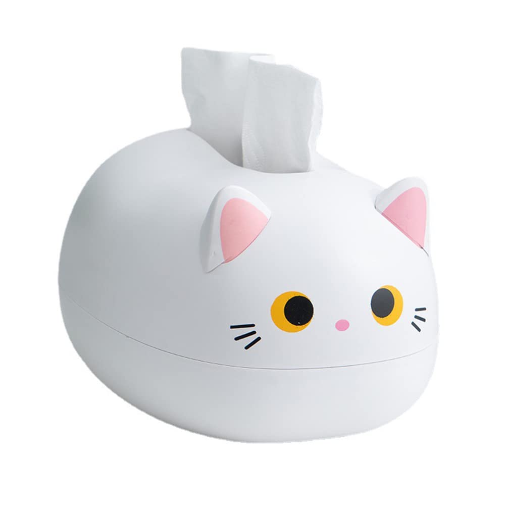BSTCAR Kawaii Cat Tissue Box 22 x 16 x 13 cm for Bathroom, Living Room, Bedroom, Car and Office